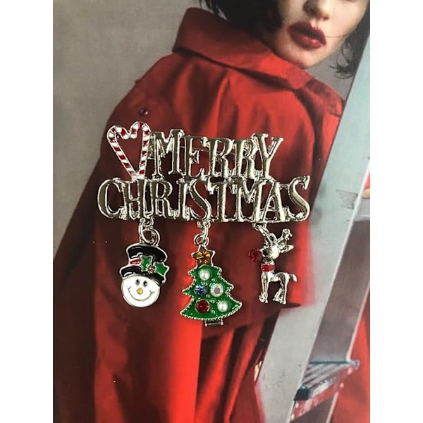 Glædelig Jul Statement Brosche til Kvinder Piger Mode Emalleret Rhinesten Juletræ Hjorte Snemand Drop Charms Lapel Pins Kjole Tilbehør