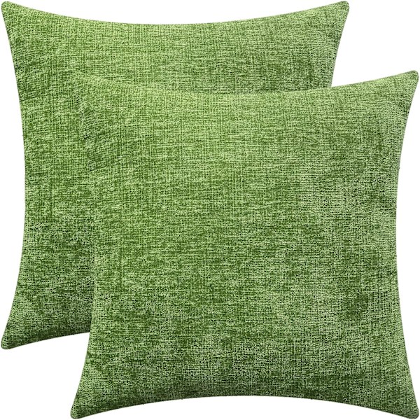 2-pack mysiga kuddfodral för soffa heminredning färgad mjuk chenille 40 x 40 cm klar orange