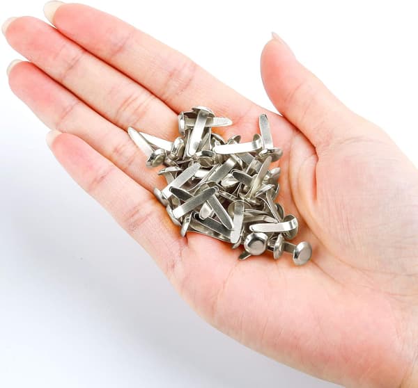 200 stk. splittbinders, 8 mm x 16 mm runde scrapbooking-binders for papirhåndverk DIY-stempling scrapbooking (sølv)