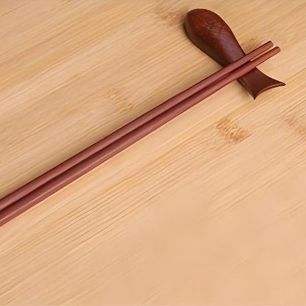 5 stk. Chopsticks Holder i Træ, Fiskeformet Chopsticks Holder, Gaffel Ske Holder, Borddekoration til Bestik, Køkken, Restaurant, Hotel