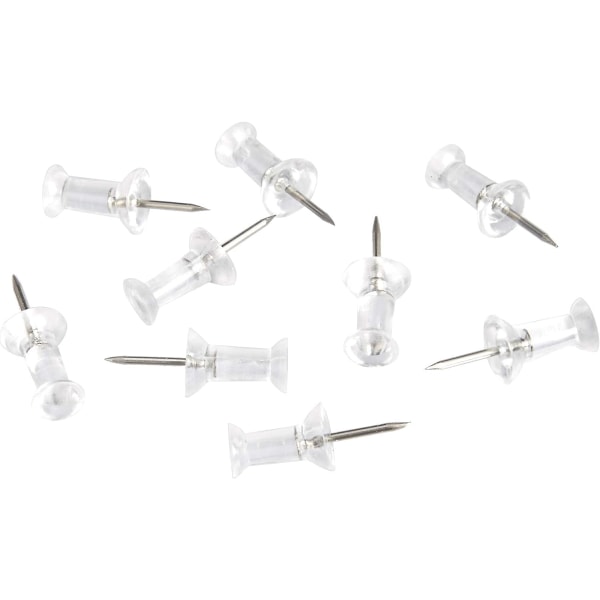 Push Pins Tacks, Clear Plastic Head, Steel Point, 200-Pack