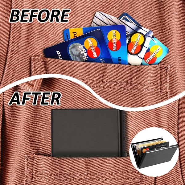 6 Slot RFID Mini Credit Card Holder, Identity Theft Anti-Theft Wallet, RFID Slim Wallet Metal, Stainless Steel Metal Credit Card Protective Case