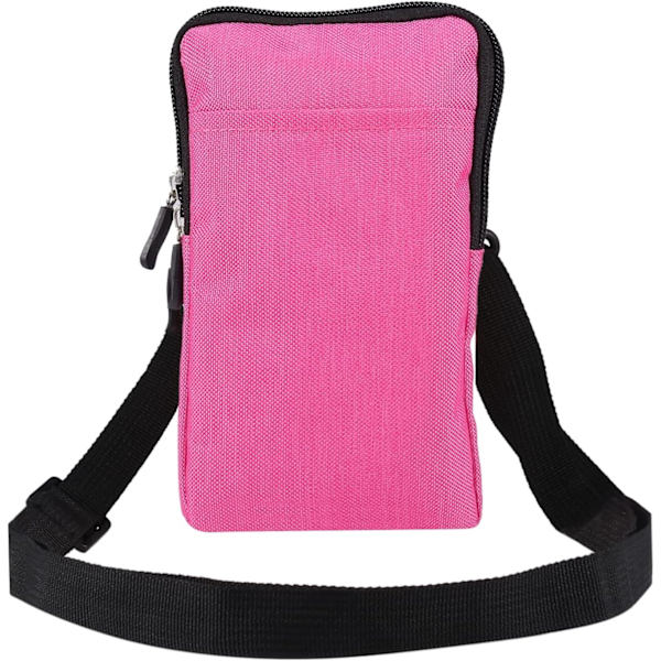 Puhelin Olkavyölaukku, Puhelimen Vyökiinnike, Olkapussi Vetoketjulla Ristiin rose Red Large size