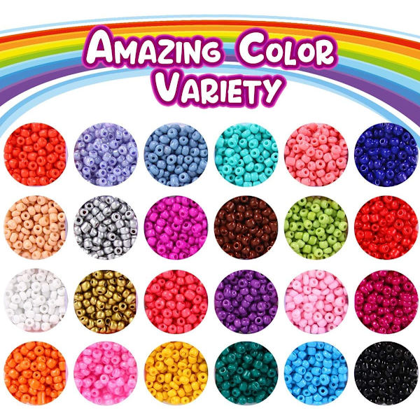 4mm 5000 st Friendship Armband Making Kit Glaspärlor Craft Kit Set, Bokstavs Alfabet DIY Konst och Hantverk Födelsedag Jul Present