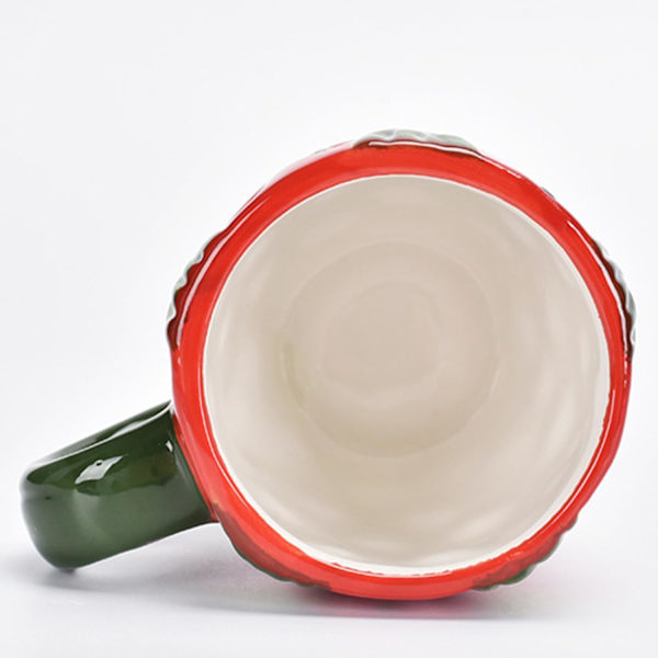 Jordgubbsmugg, Stor Kawaii 3D Fruktmugg, Keramikmugg Porslinskopp Kaffeemugg, Jordgubbsdekorativ Mugg Tekopp Kaffeemugg Födelsedagspresent