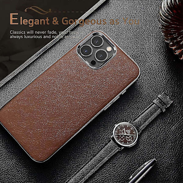 Iphone 13 Pro Max Deksel, Business Slim Classic Cover Herre Brun