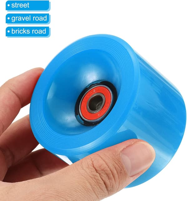 78A Longboard Hjul, med ABEC-9 Lejer, Bløde Cruiser Hjul, til Skateboards, Blå