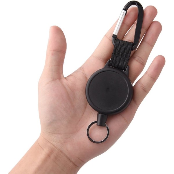 2 stk. Heavy Duty Retractable Key Chain Key Reel