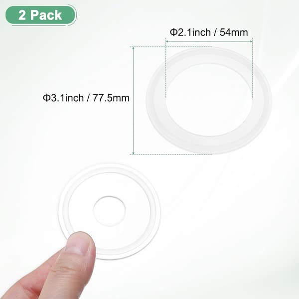 2st Silikon O-ringar Packning 54mm O-ringar Tätning Packning Passar för OD 77.5mm Sanitär Rör Svets Ferrule/Diskbänk Plugg etc.