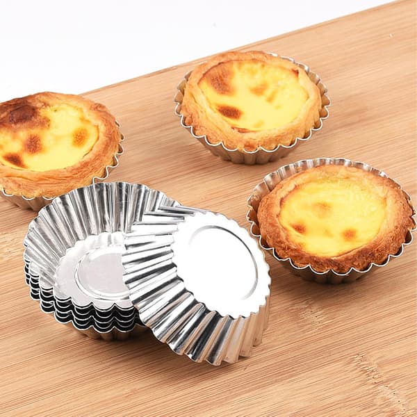30 st Äggtarteformar, Muffinsformar i Aluminium 7cm, Non-Stick Cupcakeformar, Värmebeständiga Puddingformar