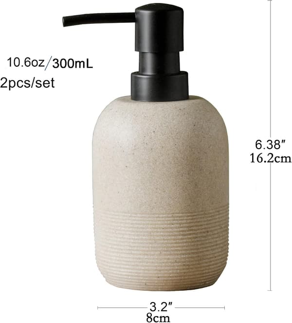 2 stk./sæt sæbedispenser sæt, håndsæbe lotion dispenser til badeværelse, til elegant badeværelsesindretning, sæbedispenser (beige)
