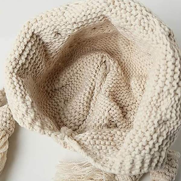 Hattu Punainen Naisten Lämmin Villa Tupsu Pusero Uusi Vuosi Söpö Ulkoilukorvaläpät Neulehattu Talvihattu Korvaläpillä Naisille beige