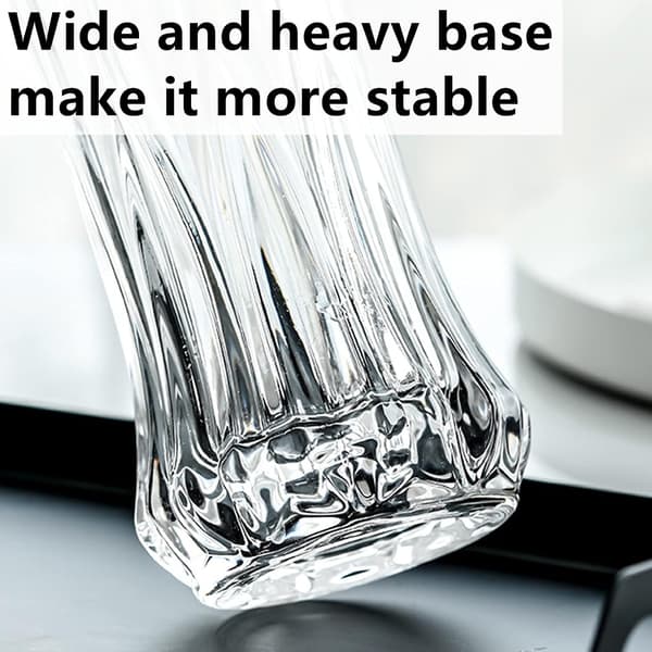 Sett med 2 glassblomstervaser, 24 cm store blomstervaser til stuen, moderne klar rosevase til midtpunkter
