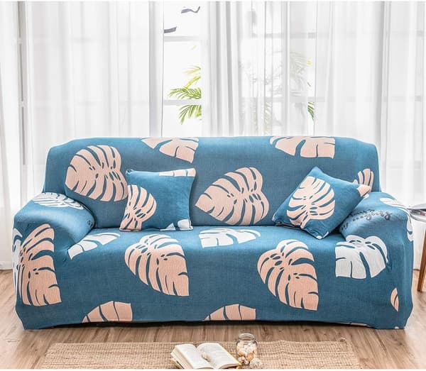 Sofaovertrekk 1 Seater Sofa Slipcovers Trykt Stretch Sofaovertrekk Polyester Spandex Møbelbeskyttertrekk