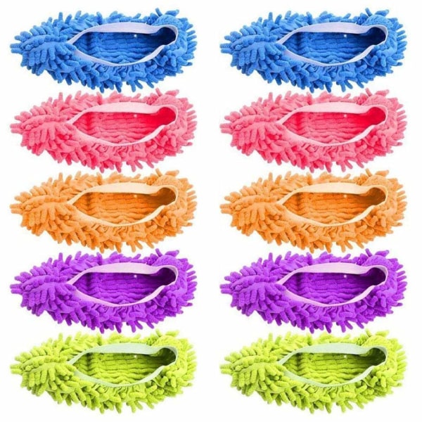 Mop Slippers, Microfiber Floor Cleaner Foot Socks Shoe Covers Dust Mop Slippers Duster