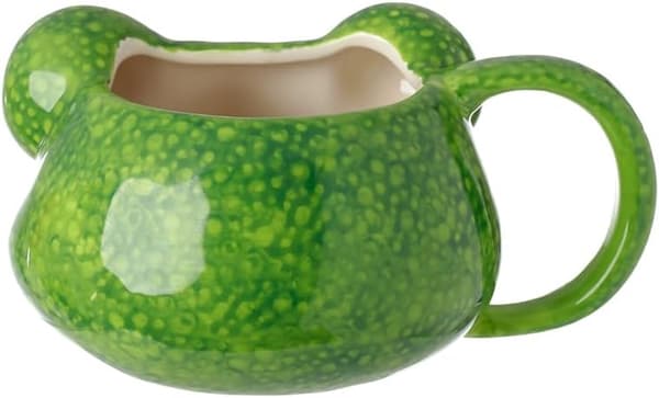 Keramisk mugg med groddesign (stor storlek, 8,5 x 16 cm)