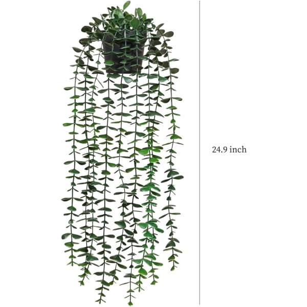 Konstgjorda hängande växter 2-pack falska krukväxter för vägg hem rum kontor inomhusdekor (2 st)