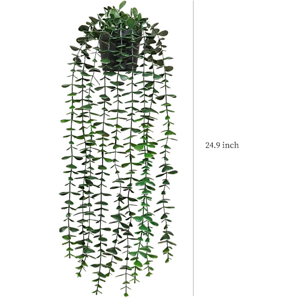 Kunstige hengende planter 2-pakke falske potteplanter for vegg hjem rom kontor innendørs dekor (2 stk)