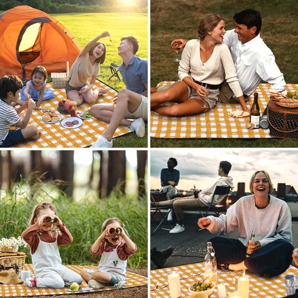 Stort Picnic Tæppe Vandtæt, Bærbart Picnic Tæppe, Sandtæt Strandtæppe C 200*200CM