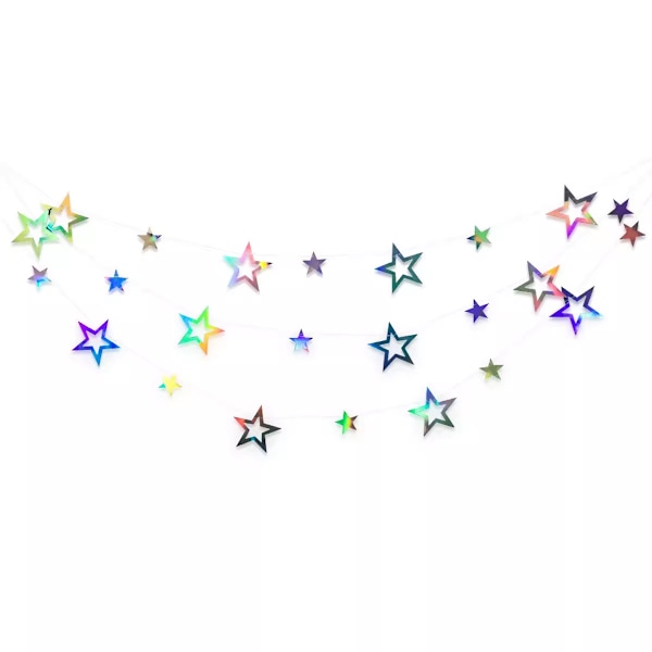 10cm Heijastava Riippuva Tähti Garland Glitter Tähdet Koristeelliset Tähti Riippuva Koristeet Lapsille Sopii Hääkoristeluun, Syntymäpäivä DIY