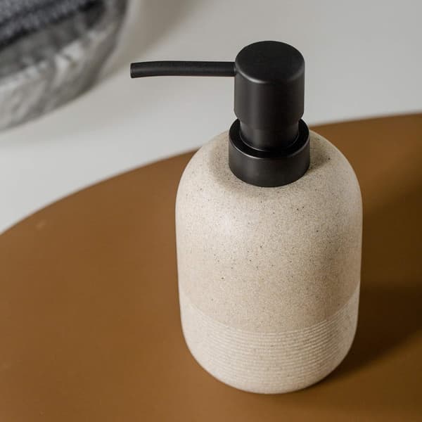 Sæbedispenser, håndsæbe lotiondispenser til badeværelsesbordplade, sæbedispenser til køkkenvask, beige
