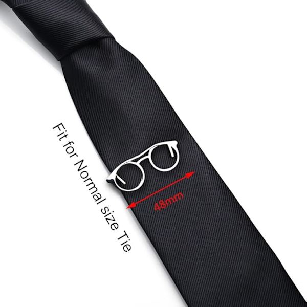 Mænds Brille slipsklips Bar Normal Størrelse Rustfrit Stål Briller Form 4,8cm Sølv