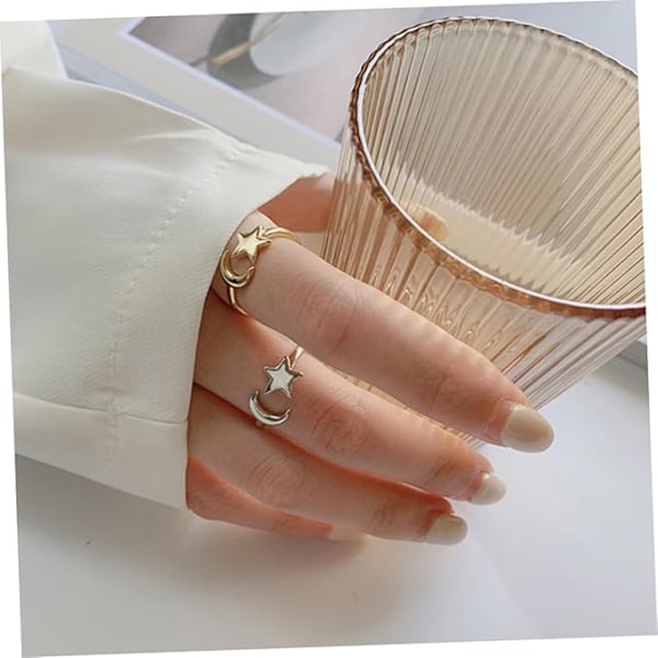 Stjerne Knoke Ring Jenter Ring Stjerne Ring Stjerne Ring Hypoallergeniske Ringer Kvinner Statement Ring Åpen Ring