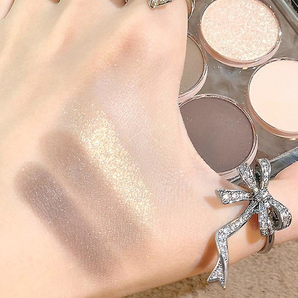 4-färgad matt ögonskuggepalett Naturligt utseende Glitter Ögonskugga Lång