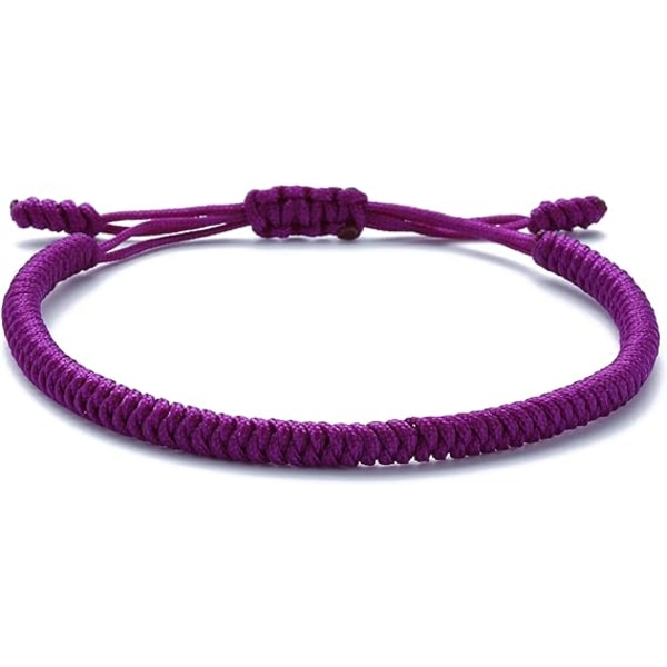 Håndlavet armbånd, held og lykke, til kvinder, mænd, teenagere. Justerbar størrelse! Venskabsgave purple