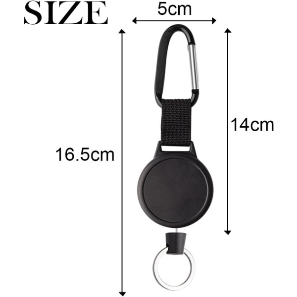 2 stk. Heavy Duty Retractable Key Chain Key Reel