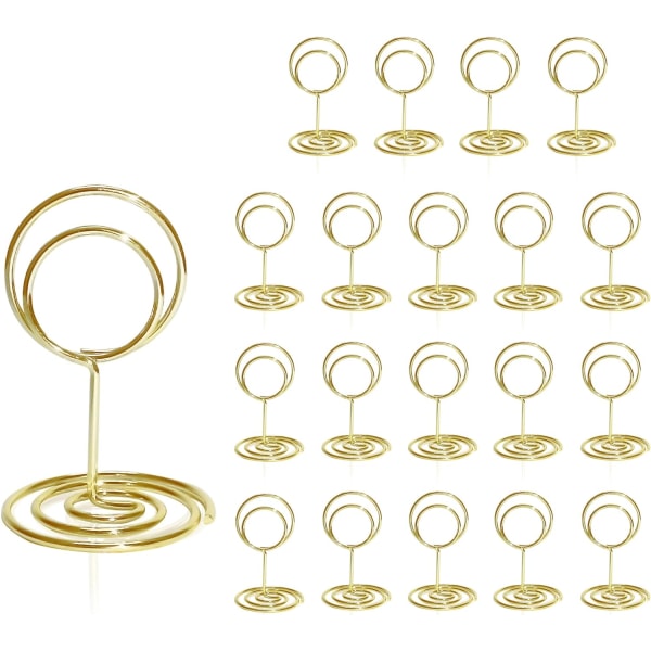Table Number Holders 20pcs - 50mm Mini Place Card Holders Short Table Number Holders For Party Graduation Reception Restaurant Home Center (Gold)