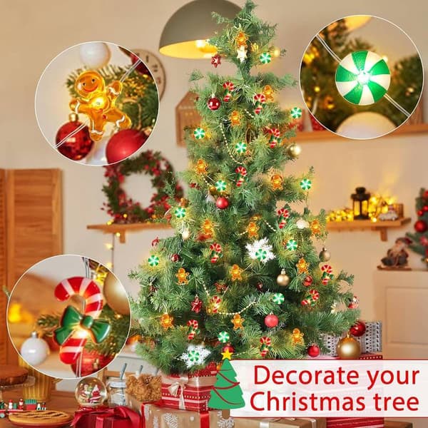 39,4 tommer/118 tommer dekorative julelys, LED-lysslynge til jul (39,4 tommer 10 lys)