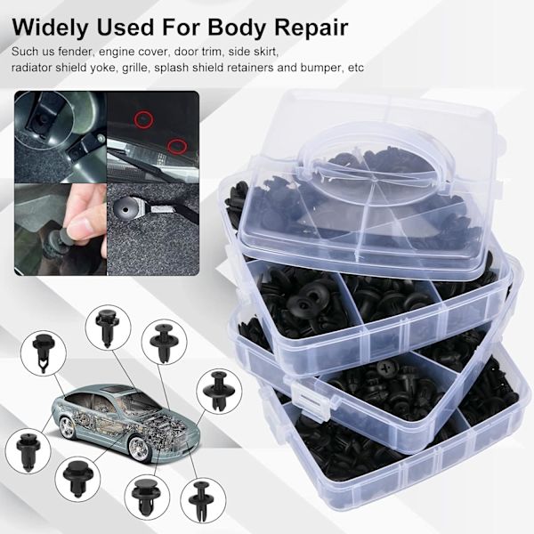 620 st Car Retainer Clips Plastfästen Kit Fender Rivet Clips 16 Mest Populära Storlekar Auto Push Pin Rivets Set
