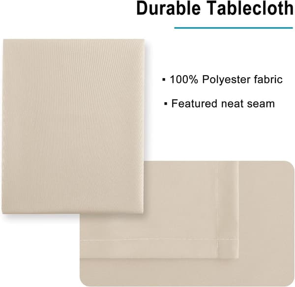 Rektangulær Dug Vandafvisende Vaskbar Polyester Dug til 6 Fods Borde, 54 x 80 Tommer, Off White