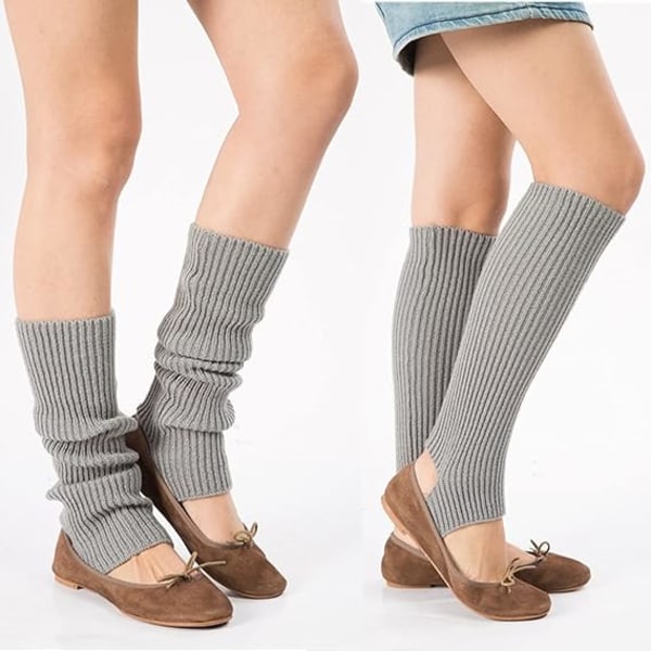 Leg Warmers for Women, Knitted Long Woman Yoga Socks Sport Leg Warmers Gym Fitness Dancing Female Girls Daily Wear Exercising Keep Warm Latin Dance light gray