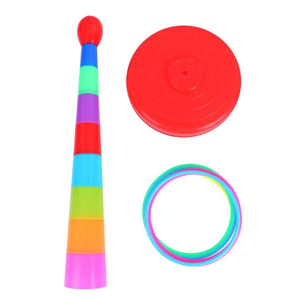 Pedagogiska färgglada ring kasta pussel leksaker plast intelligens utveckling Förälder-barn sportspel