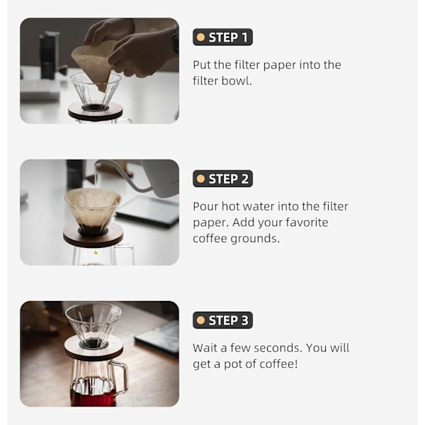 600 ml Träfästen Glas Kaffe Dropp och Kanna Set