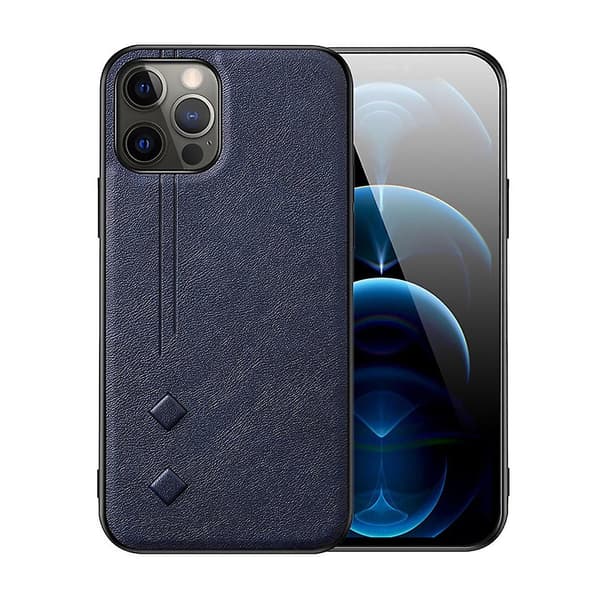 PU Læder Blå Etui Kompatibelt Med iPhone 12 Pro