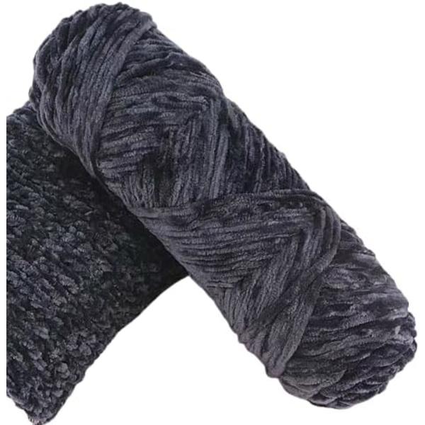 1 kpl Lanka Sametti Neulonta Lanka Pehmeä Virkkaus Pallo Käsityö Moniväriset, Ihanteellinen Aloittelijoille, Lasten Käsityöt Deep Grey