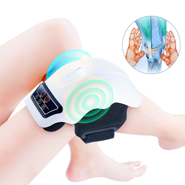 Uppvärmd knämassager sladdlös knäskydd med massage för smärtlindring kalla ben blodcirkulation presenter till män/kvinnor