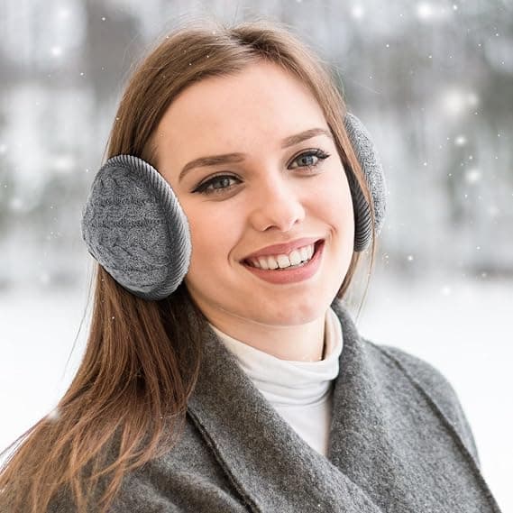 Vinterhøreværn - Justerbare klassiske fleece-ørevarmer til kvinder, grå