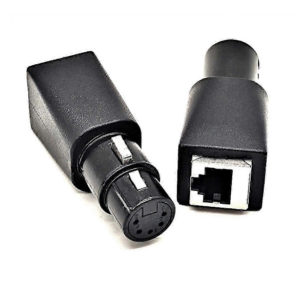 1 pari DMX - RJ45 -liitin RJ45 Ethernet - 5-nastainen XLR DMX naaras- ja urosadapteri, yhteensopiva äänen ja videon kanssa