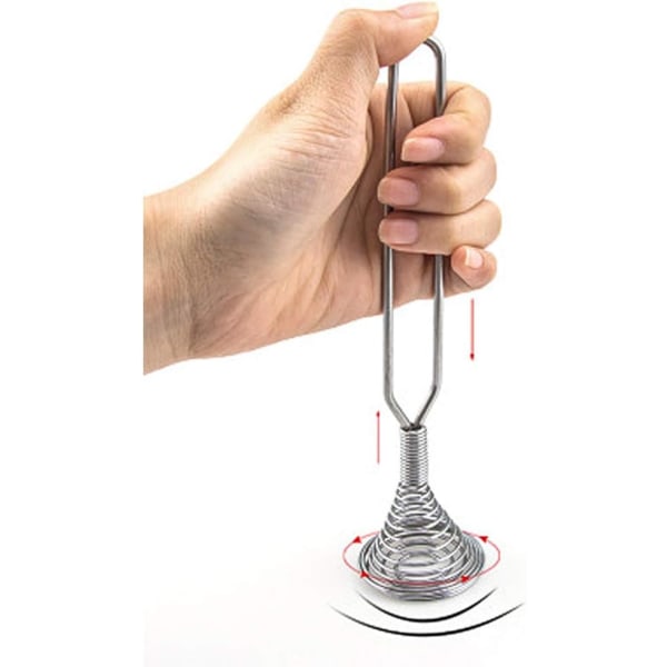 Kökspress Spiral Manuell Äggvisp Verktyg Bärbar Visp för Mjölkdryck Kaffe Shake Frother Mixer