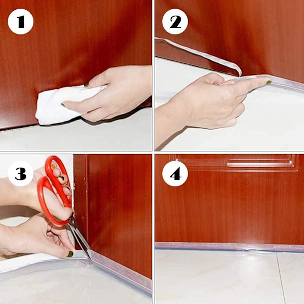 Silikon tätningslist, 10 m silikon dörrbotten tätningslist tejp transparent väderlist självhäftande drag excluder tejp 4,5 cm