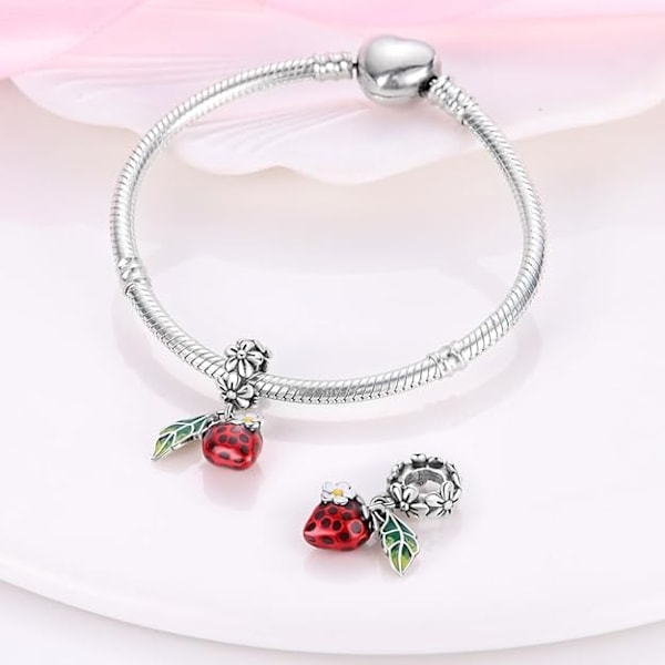 Silverpläterad berlock för Pandora armband, passar armband och halsband, kompatibel med europeiska armband för flickor