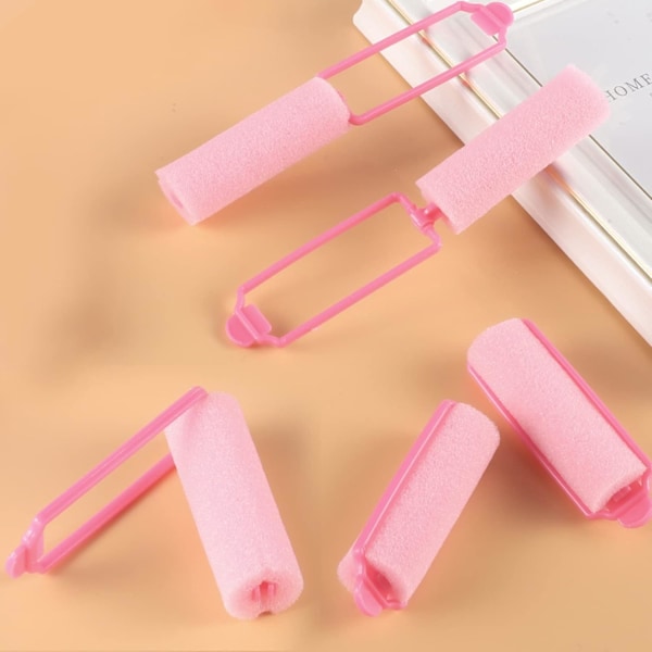 12 Stycken Skum Hårrullar, 20 mm Svamp Hårrullar Sov Hårrullar, Korta Långa Hårrullar för Kvinnor, Flickor, Barn, Frisyrer (Rosa)