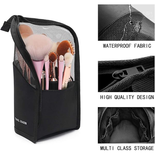 Makeup Penseltaske, Rejse Kosmetik Penholder Black