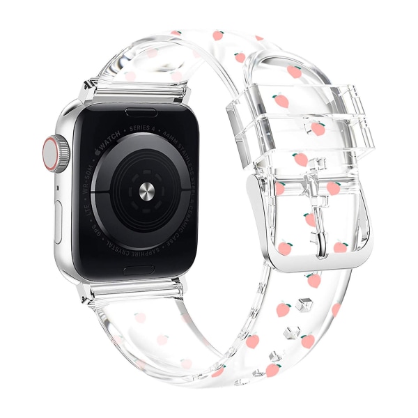 Yhteensopiva Apple Watch 41mm / 40mm / 38mm hihnan kanssa Joustava läpinäkyvä persikka-design