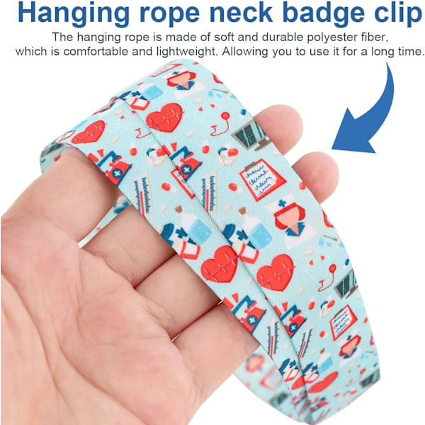 1 Styck Sjuksköterska Lanyard ID-brickhållare med Halsband för ID-kort och Mobiltelefon för Sjuksköterska Kontor Skola Kvinnor och Män