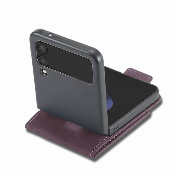 Magneettisoljellinen kotelo, yhteensopiva Samsung Galaxy Z Flip 3/4:n kanssa, PC-kehys + PU-nahkainen suojakuori